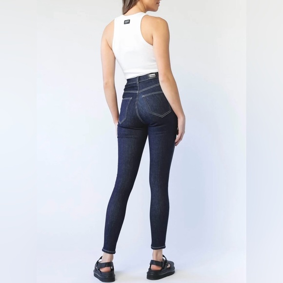 Dr. Denim Women's Moxy Pyke Blue Raw Super Skinny Sky High Jeans Size XL NWT - Picture 2 of 13